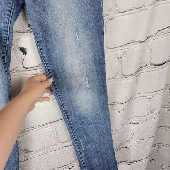 Kut From the Kloth Womens 8 Med Wash Mid Rise Distressed Denim Straight Leg Jean - Picture 3 of 8